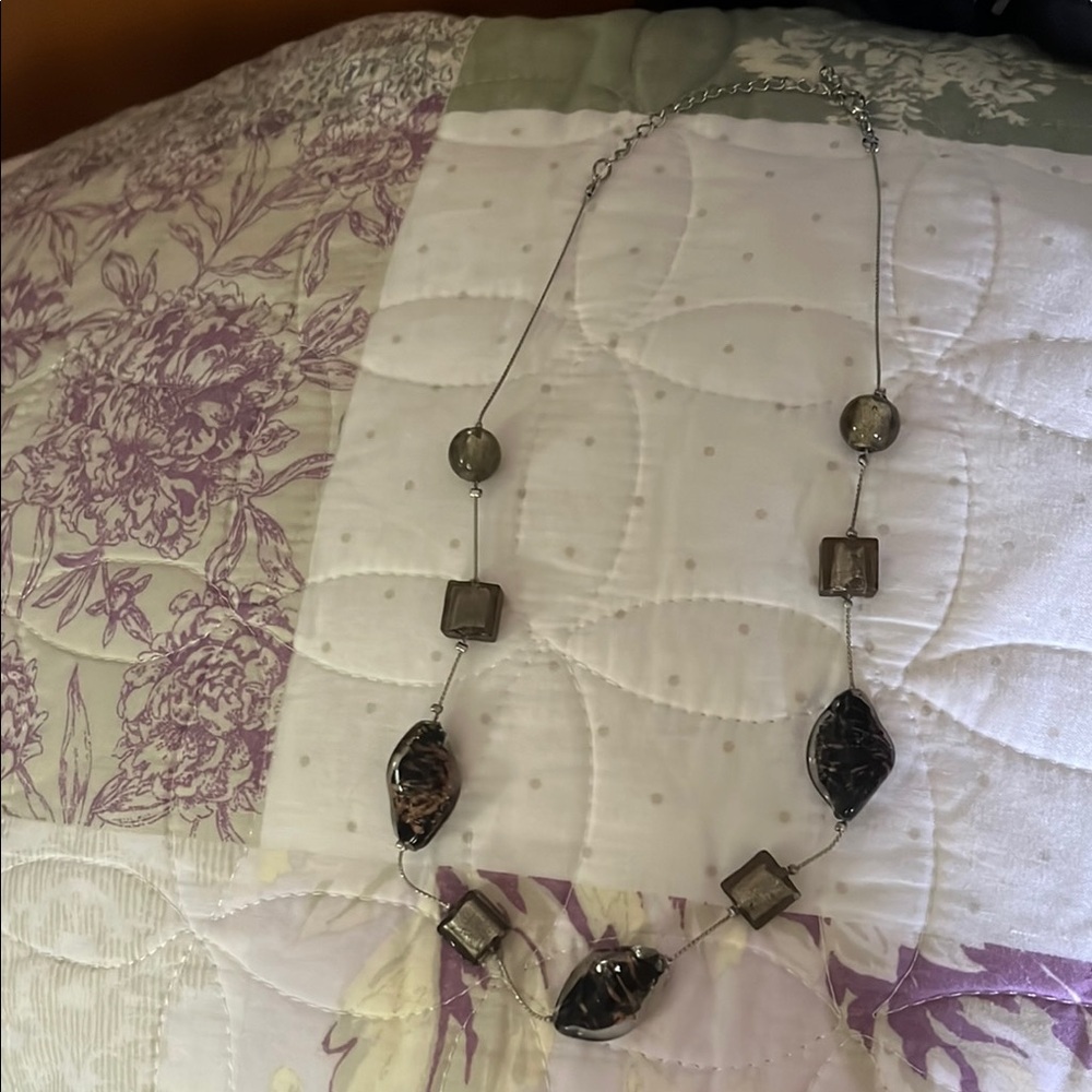 Elegant Silver and Black Necklace